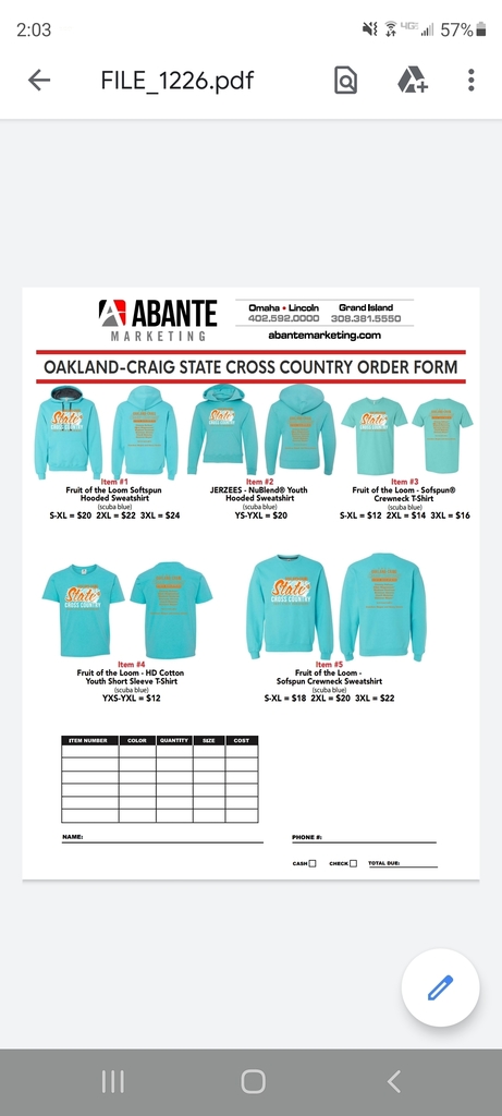 O-C State Cross Country Shirt/Sweatshirt